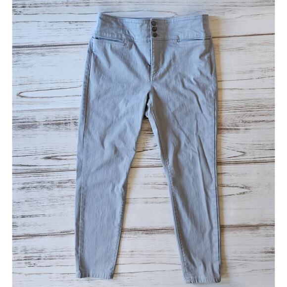 Loft Blue High Waist Skinny Khaki Cropped Pants sz 12 - Picture 1 of 5